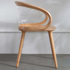 Stylish Ribbon Shaped Dining Chair in Natural Ash Wood