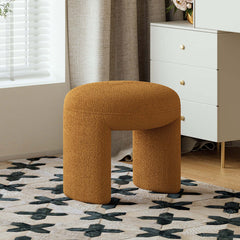 Stylish and Comfortable Modern Orange Boucle Vanity Stool Backless Makeup Accent Chair