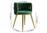 Nordic Pink Round Accent Chair with Velvet Upholstery