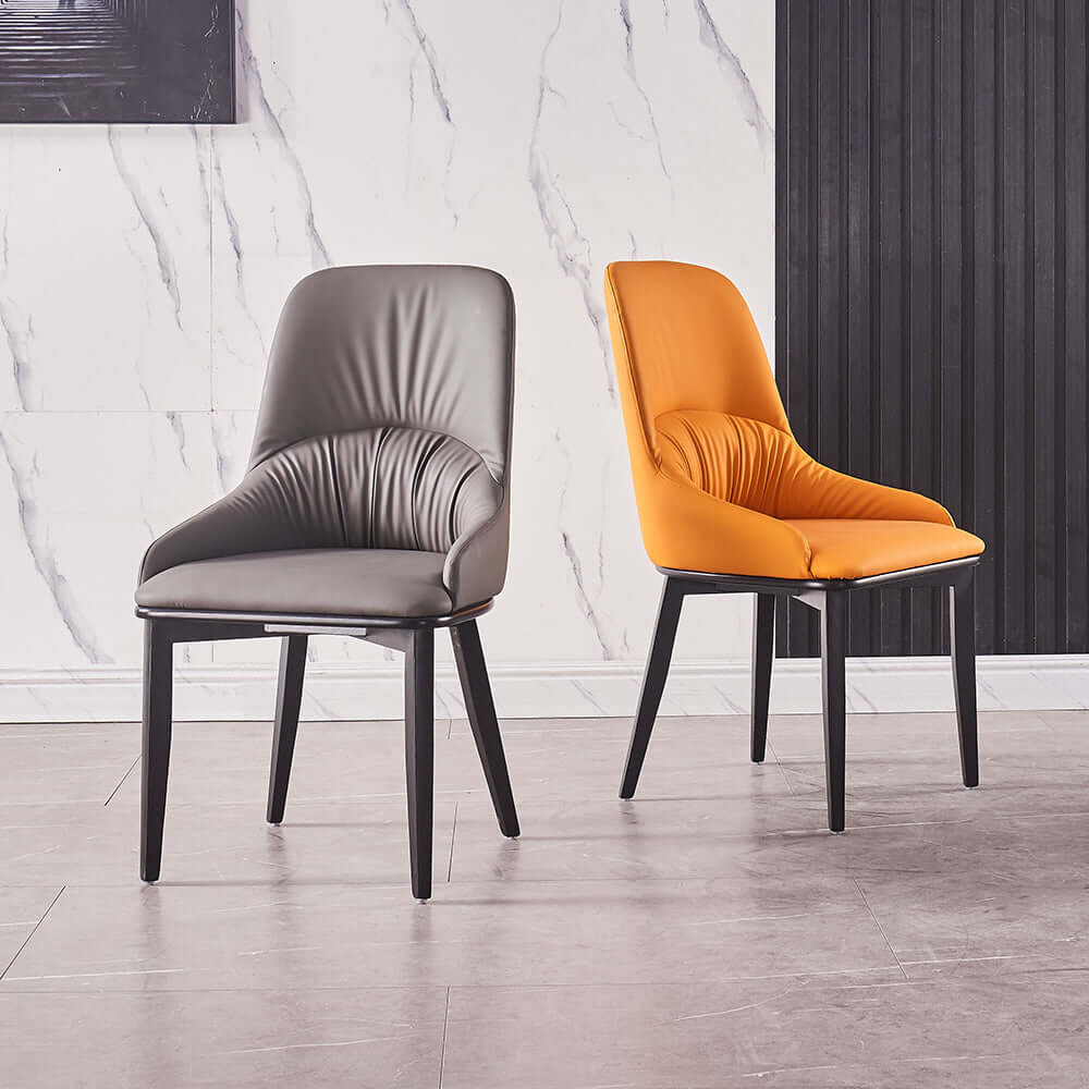 Dark gray upholstered dining chairs set of 2 for modern dining room furniture