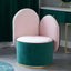 Modern green velvet sidechair with pink upholstery and gold base metal - stylish single chair