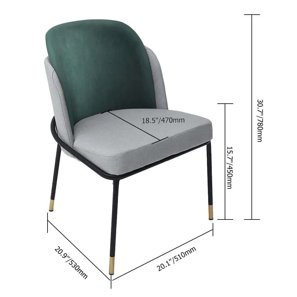 Elegant armrest dining chair set in gray linen upholstery