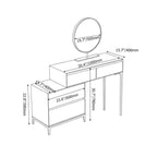 Versatile makeup vanity set with side cabinet and mirror for personalized beauty space
