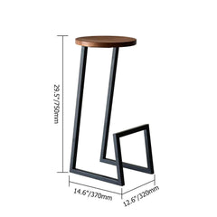 Versatile industrial black wood bar stools set of 2 with sleek metal legs for home bar