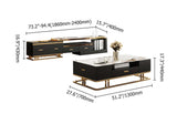 Modern TV Stand & Coffee Table Set for 100 Inch TV in Black with Drawers