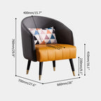 26" gray accent chair with microfiber leather for living room