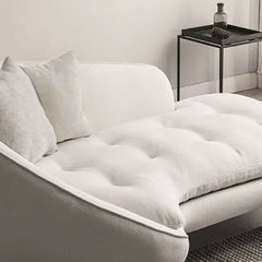 Elegant Chaise Longue Sofa with Upholstered Linen and Steel Legs