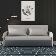 77 inch convertible storage full sleeper sofa upholstered in gray leathaire for versatile seating options and style