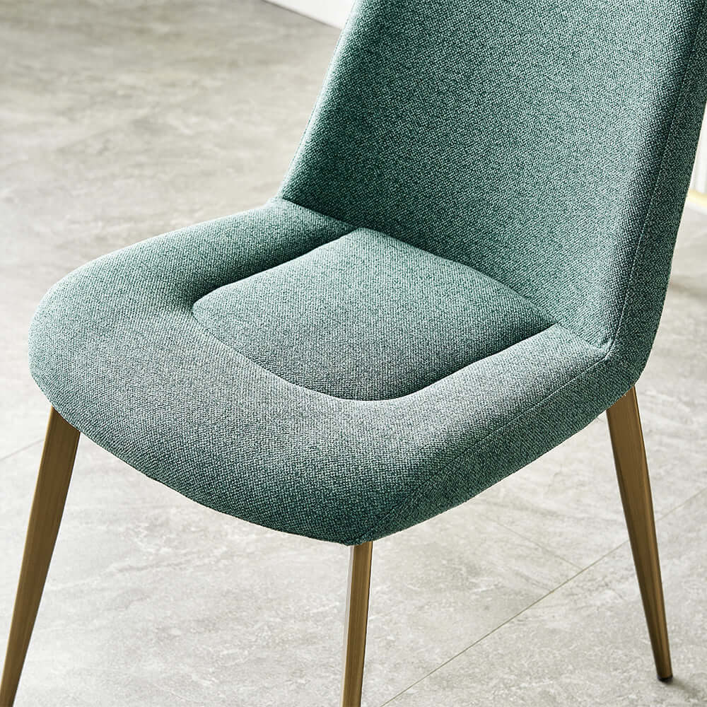 Modern green upholstered linen dining room chair set of 2 side chairs for contemporary decor