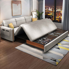 81.1 inch OffWhite Arm Full Sleeper Sofa Bed with Storage & Side Pockets