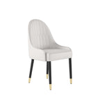 Sleek white and orange dining chairs with metal legs, set of 2, constructed from PU leather for trendy dining space