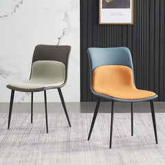 Stylish blue dining chair with modern upholstered design, smooth PU leather, and a set of 2 for elegant dining experience