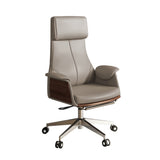 Reclining Leather Office Desk Chair High Back Adjustable Swivel White Executive Chair