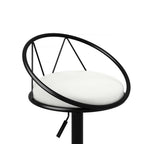 Two-Piece Upholstered Adjustable Height Swivel Bar Stools in Sleek Black Design