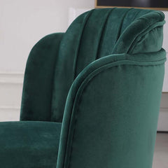 Elegant Green Velvet Dining Chairs for Dining Room, Comfortable Armchair Set of 2