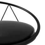 Modern Upholstered Adjustable Height Swivel Black Bar Stool Set of 2 for Kitchen or Home Bar