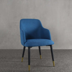 Elegant Blue Fabric Dining Chairs with Arms, Set of 2, Ideal for Modern MidCentury Inspired Decor