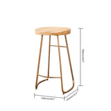 Modern Nature 29.5" Pine Wood and Metal Bar Stool Conter Stool with Gold Leg
