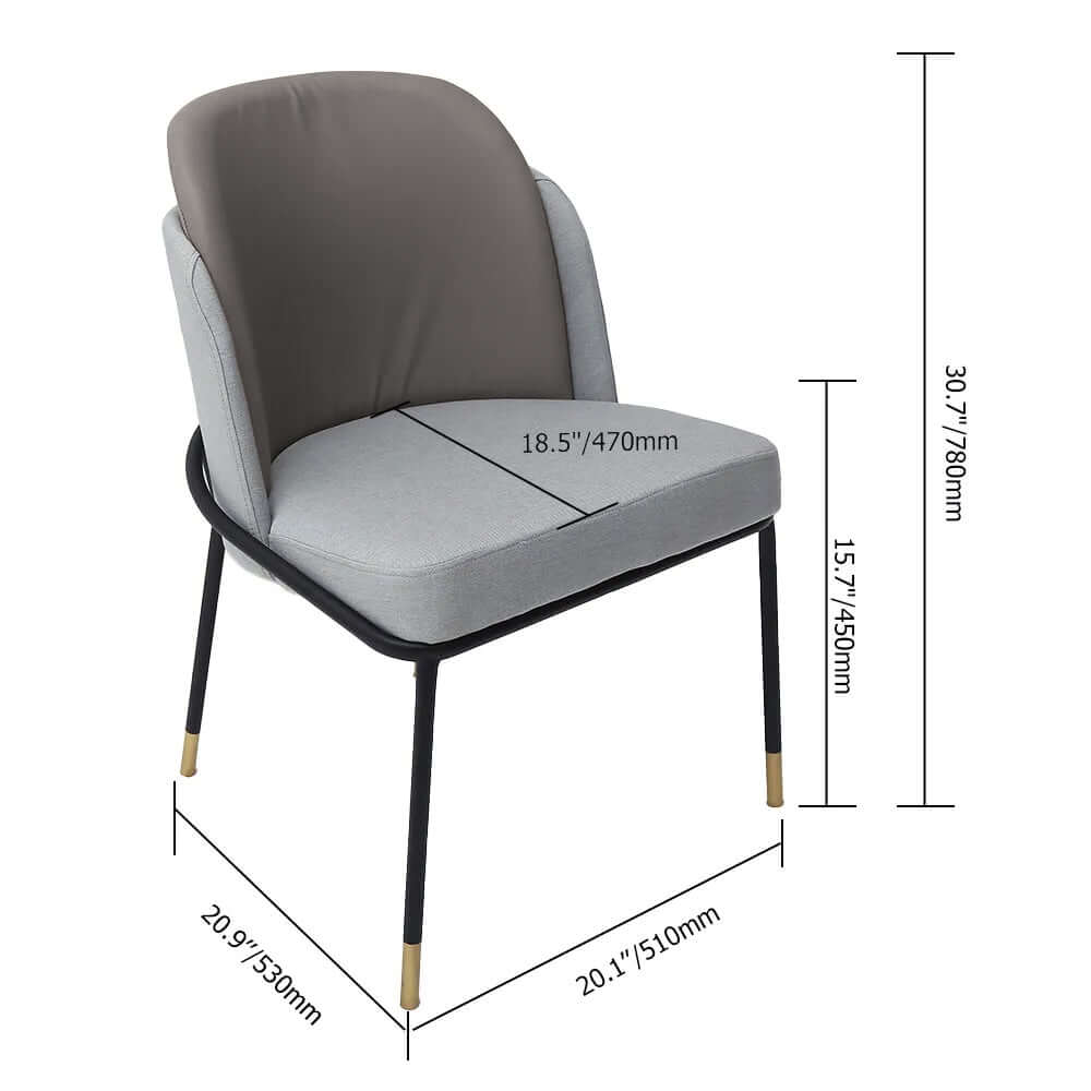 Modern cushioned armchair duo in gray for dining room