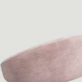 Modern 63" Pink Velvet Curved Sofa Gold Metal Toss Pillow Included
