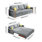 81.1 inch OffWhite Arm Full Sleeper Sofa Bed with Storage & Side Pockets