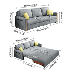 81.1 inch OffWhite Arm Full Sleeper Sofa Bed with Storage & Side Pockets