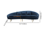 Modern 63" Pink Velvet Curved Sofa Gold Metal Toss Pillow Included