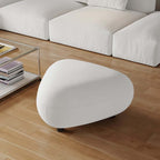 Contemporary 26.8" white velvet cocktail ottoman with unique novel design and comfortable upholstery