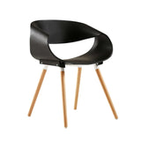 Black Dining Chair Set of 2 Plastic MidCentury