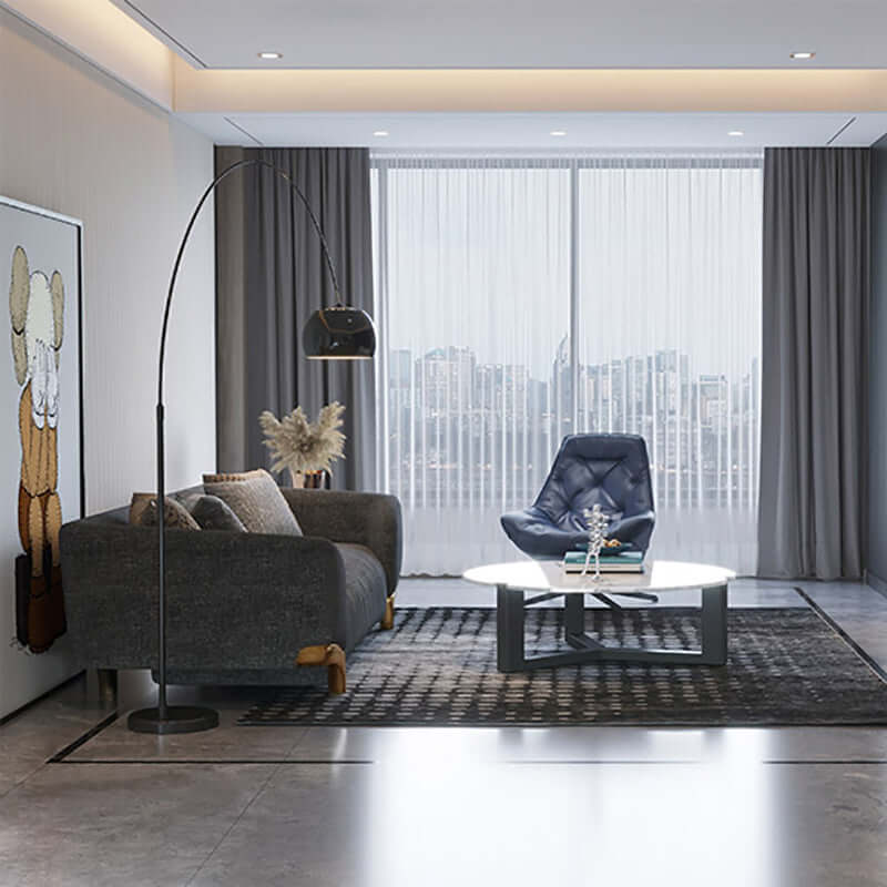 87インチグレー3人掛けコットン＆リネン張りソファ クッション付き金の脚 サブ画像