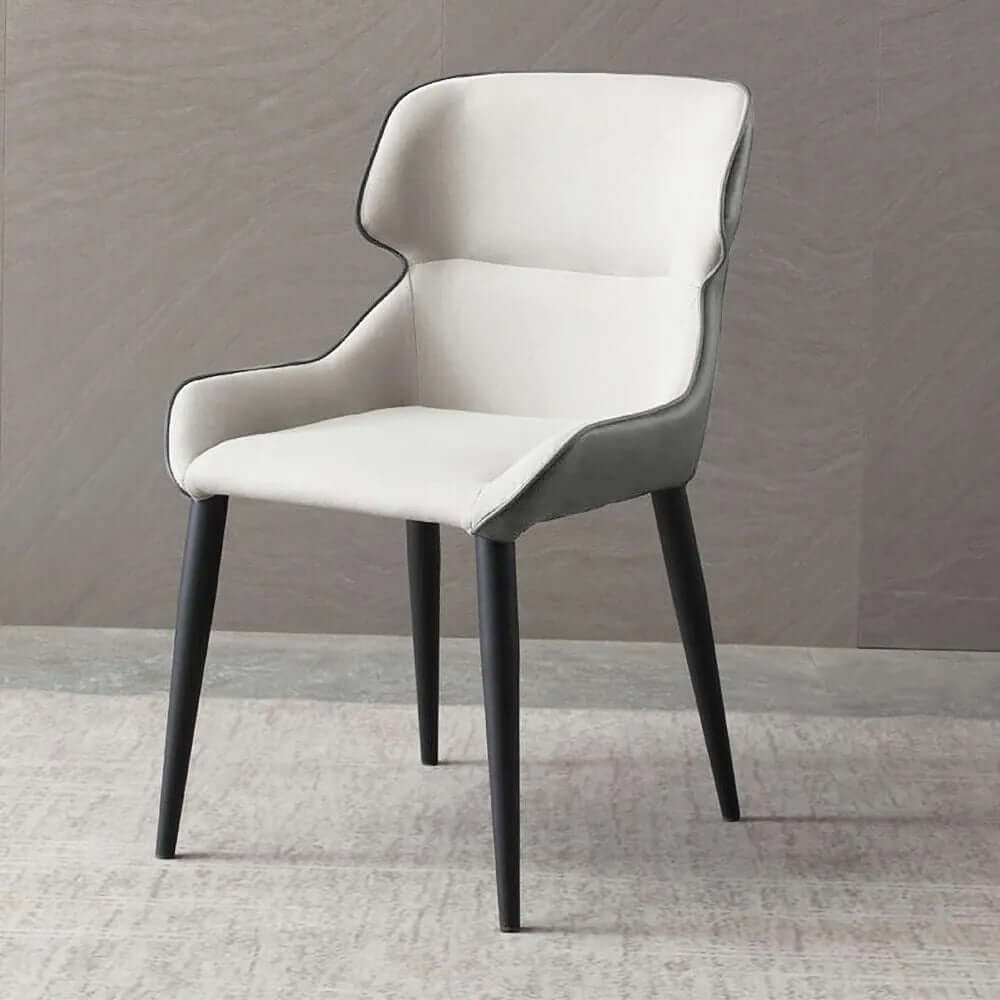 Modern gray dining chair upholstered side chair with PU leather set of 2