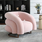 Modern yellow chair with velvet upholstery and metal base for stylish interiors