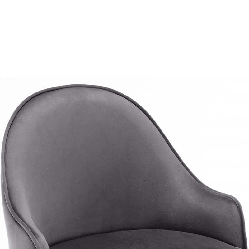 Deep Gray Velvet Counter Height Bar Stool with Footrest front view set of 2