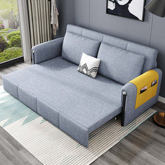 Practical sofa bed with cotton and linen upholstery