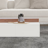 Set of 2 Low Block Coffee Table Wood with 2 Storage Drawers in White & Walnut Rectangle