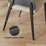 Modern Khaki PU Leather Upholstered Dining Chairs (Set of 2) with Solid Back