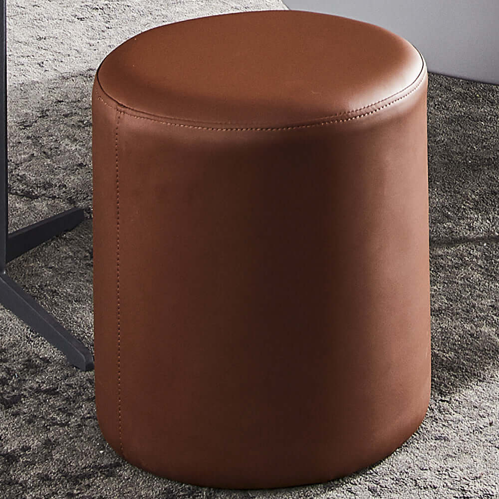 3-Piece Victory Stone Top Coffee Table Set with Faux Leather Stool - Sophisticated Room Interior