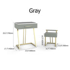 Elegant Faux Marble Makeup Vanity Set with Upholstered Vanity Stool