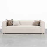 87" Modern White Boucle Sofa Bed Convertible Full Sleeper with Side Storage