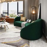 Luxury Green Velvet Upholstered Sofa 3Seater Sofa Solid Wood Frame 82.7" Sofa
