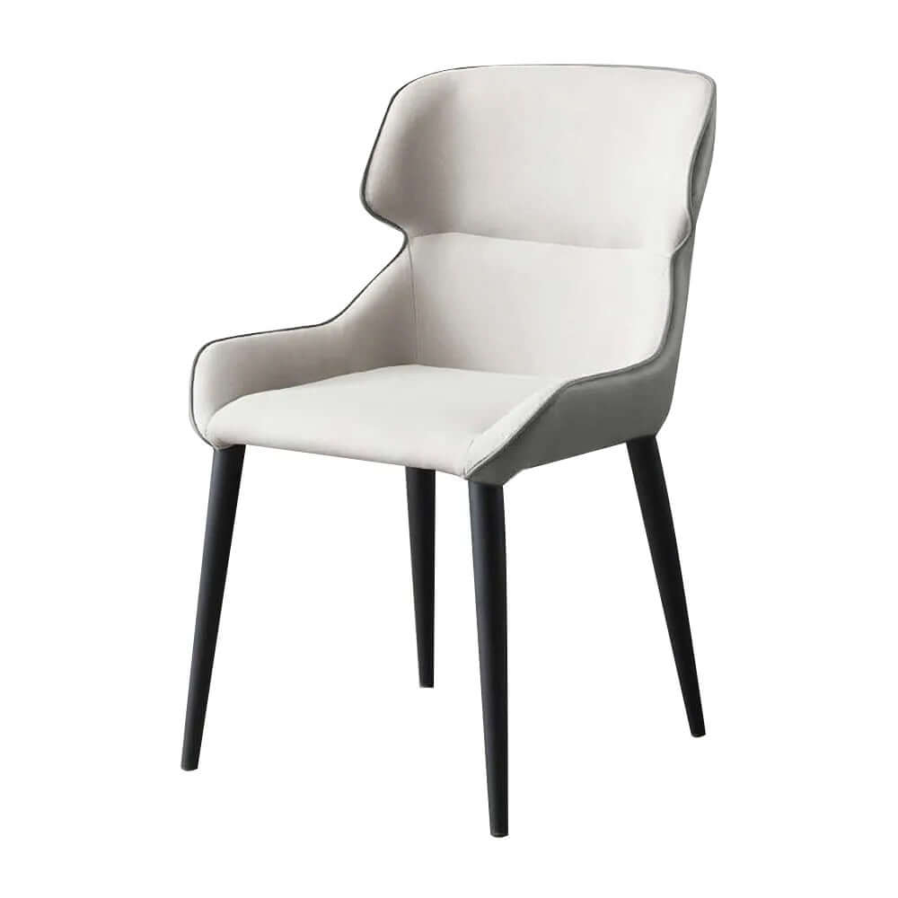 Modern gray dining room chair with sleek PU leather upholstery