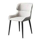 Modern gray dining room chair with sleek PU leather upholstery