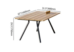 7-piece aluminum outdoor patio dining set designed with a teak wood top table and chic rope chairs for a fashionable outdoor dining area