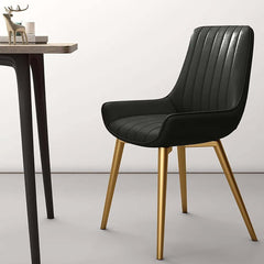 Pair of elegant dining chairs with luxurious PU leather upholstery