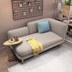 Modern 55 inch L-shape gray cotton and linen loveseat for 2 seaters small chaise lounge furniture