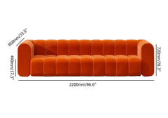 86.6 inch modern velvet upholstered sofa with solid wood frame for a touch of luxury