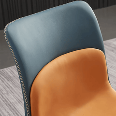 Sleek upholstered blue dining chair set of 2 with modern design, high-quality PU leather, and comfortable seating for dining