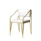Chic PU Leather Guest Chair with Sleek Gold Metal Legs for Modern Interiors