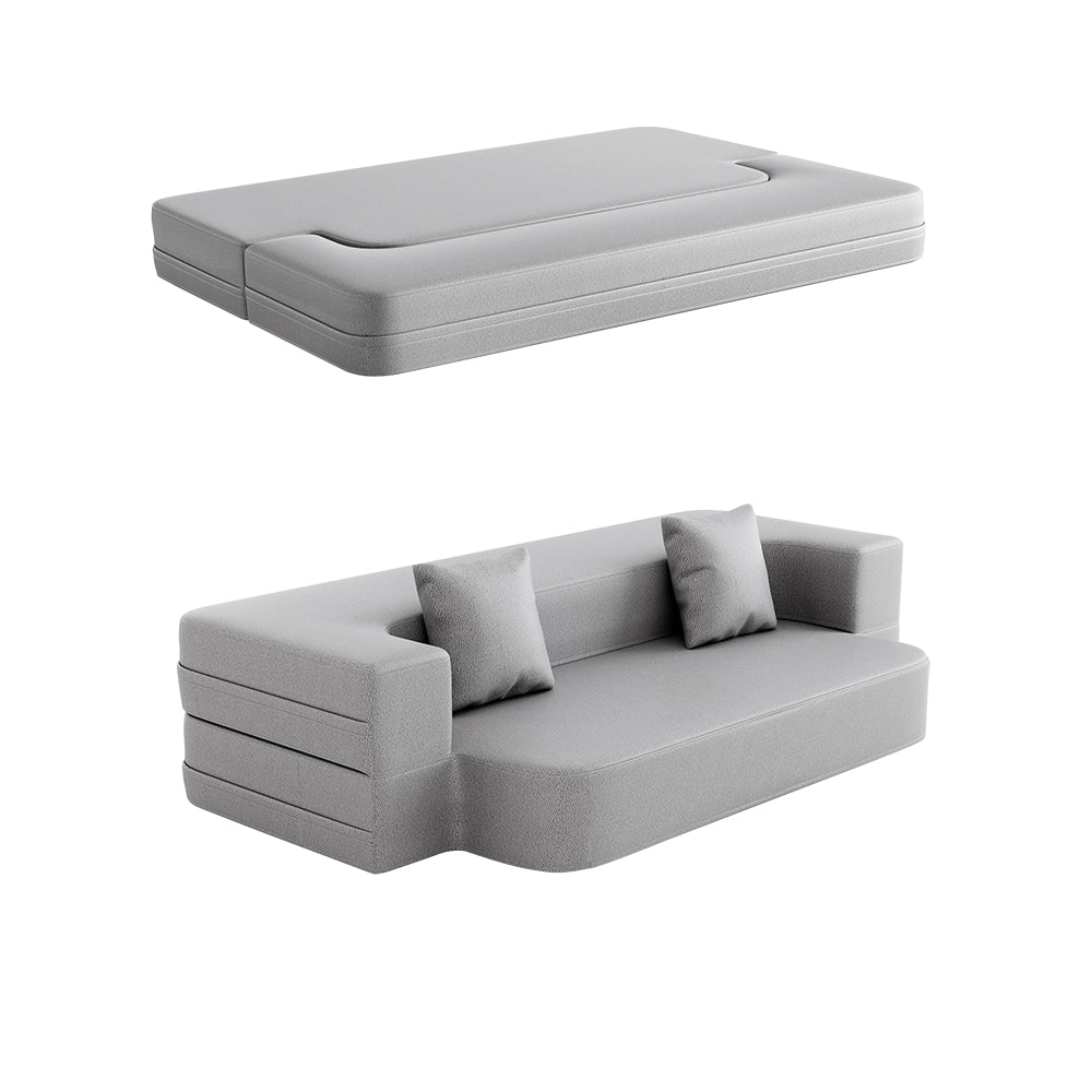 79" Modern Folding Sofa Bed LeathAire Upholstered Full Sleeper