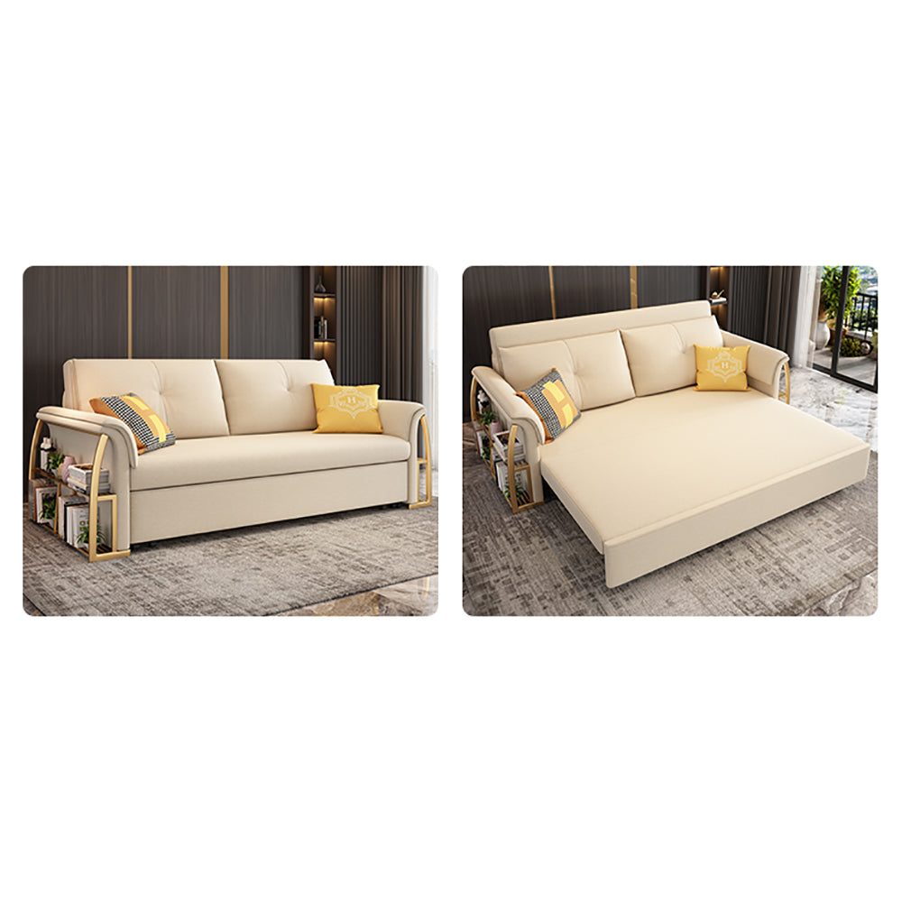 72.8" Convertible Full Sleeper Sofa Leathaire Upholstered Storage Sofa Bed